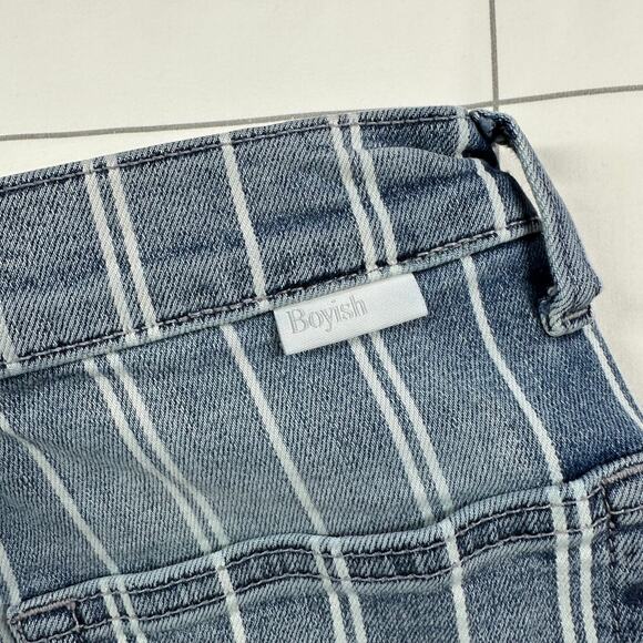 Boyish Jeans Womens 26 Blue Carter Striped They Made Me a Criminal Cotton Blend - Picture 9 of 15